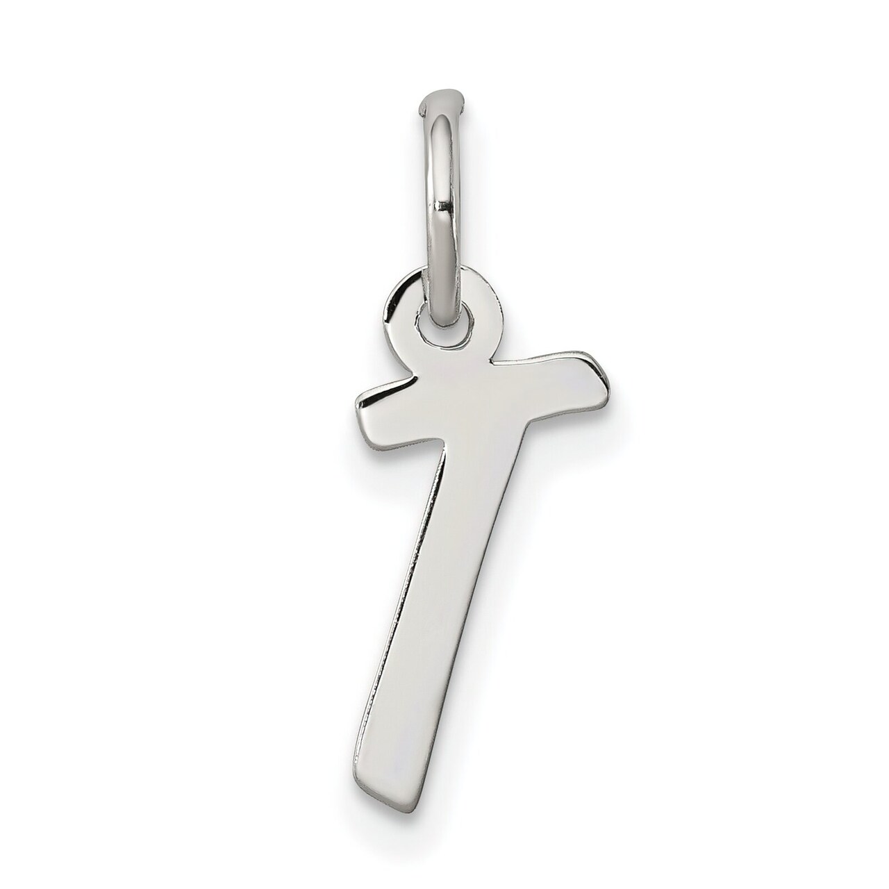 Sterling Silver Small Initial Letter T Charm Pendant Jewerly 19mm x 8mm